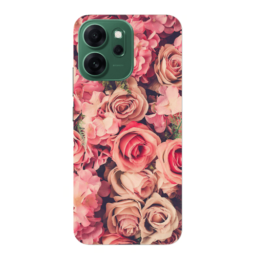 Oppo 14 F Bud Roses Transparent Silicone TPU Θήκη
